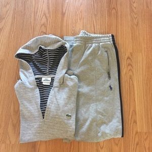 Lot.Lacoste Hoddie & Polo Ralph L. sweat pants!!